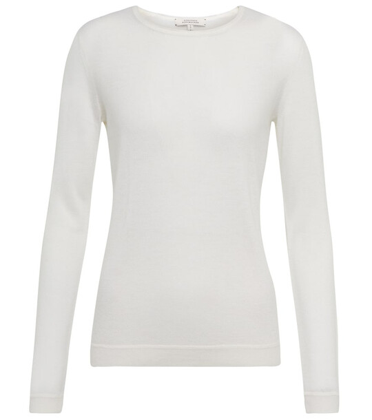 Dorothee Schumacher Bodycon Luxury cashmere sweater in white