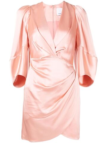 acler broadlands v-neck satin dress - pink