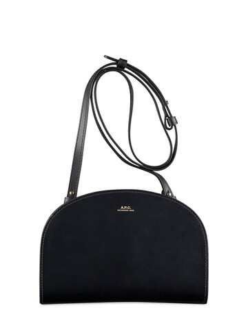 A.P.C. Demi Lune Clutch Leather Shoulder Bag in black