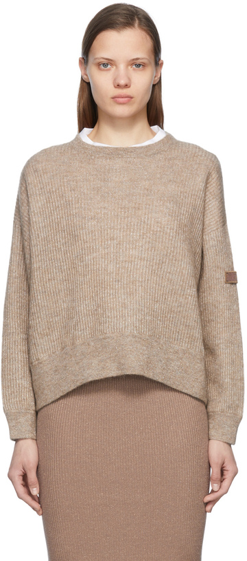 Brunello Cucinelli Taupe Mohair Sweater in brown