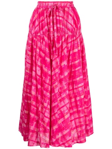 we are kindred chloe tiered midi skirt - pink