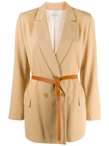 Forte Forte double-breasted fitted blazer in neutrals