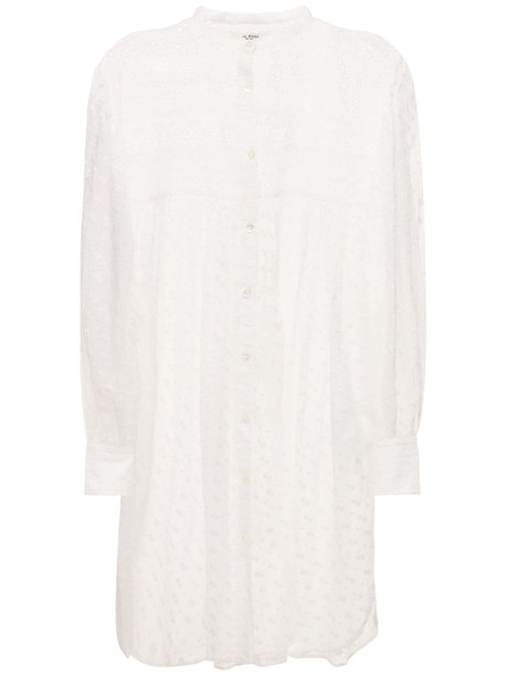 ISABEL MARANT ÉTOILE Tilalia Embroidered Cotton Mini Dress in white