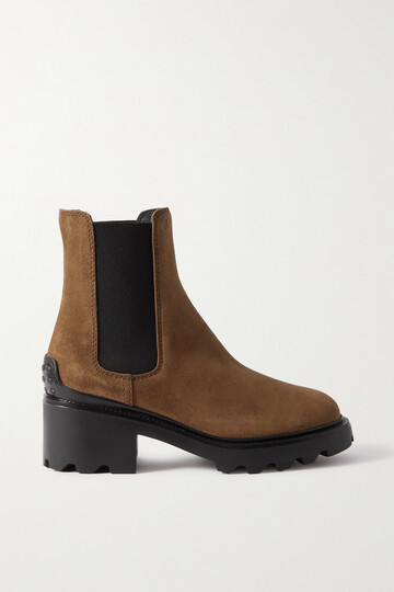 tod's - suede chelsea boots - brown