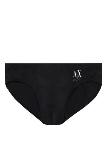 armani exchange logo-print swim briefs - black