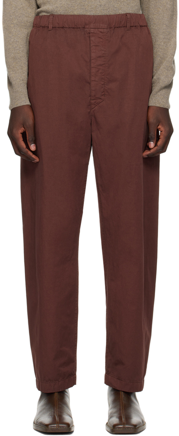 lemaire brown relaxed trousers
