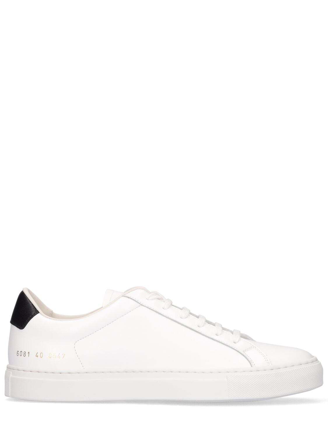 COMMON PROJECTS 20mm Retro Low Leather Sneakers in black / white