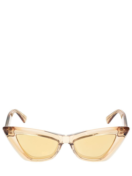 BOTTEGA VENETA Pointed Cat-eye Sunglasses in brown / gold