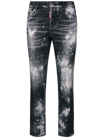 dsquared2 cool girl painted stretch denim jeans in black