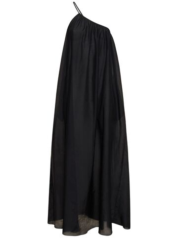 matteau cotton & silk maxi dress in black