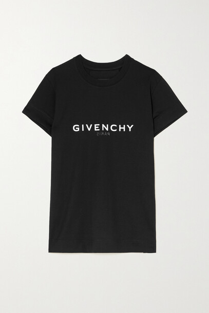 Givenchy - Printed Cotton-jersey T-shirt - Black