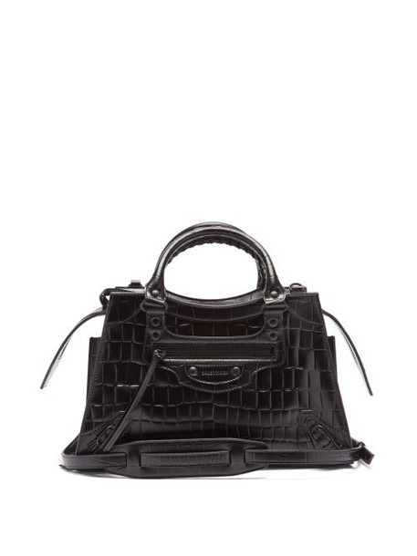 Balenciaga - Neo Classic City Crocodile-effect Leather Bag - Womens - Black