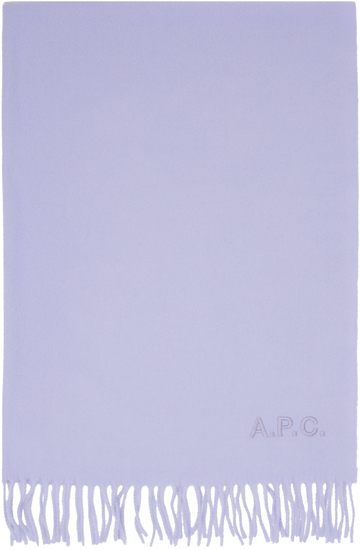 a.p.c. a.p.c. purple ambroise scarf in lilac