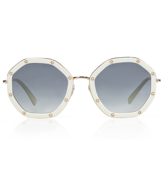 Valentino hexagonal sunglasses in white