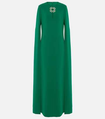 elie saab embellished cady gown in green