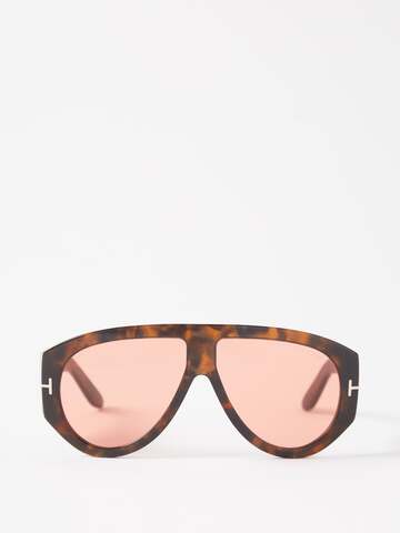 tom ford eyewear - bronson aviator acetate sunglasses - womens - brown multi