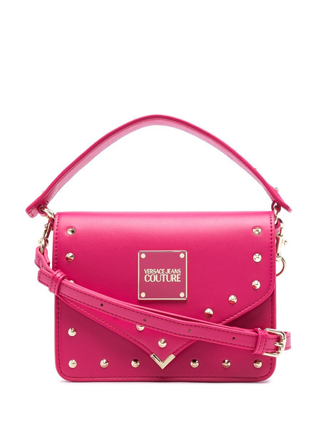 Versace Jeans Couture studded leather crossobody bag - Pink