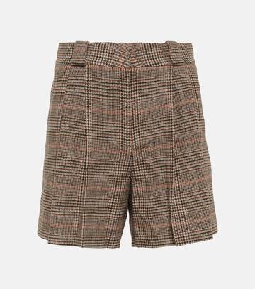 blaze milano blazé milano pleated high-rise shorts in brown