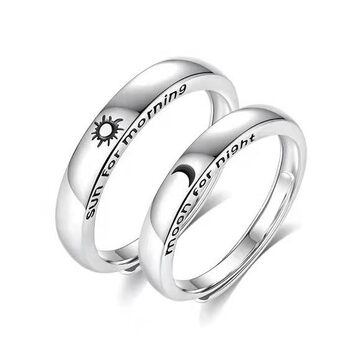 jewels,promise rings,couple rings,sterling silver rings,sun and moon rings