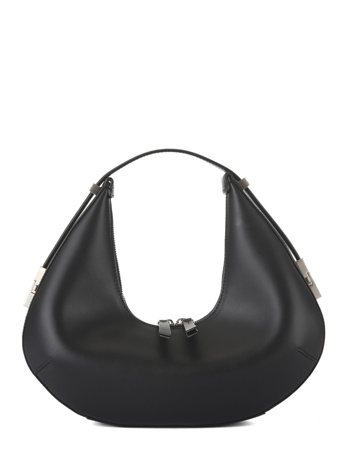 OSOI Toni Hobo Leather Shoulder Bag in black