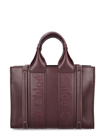chloé small woody leather tote bag