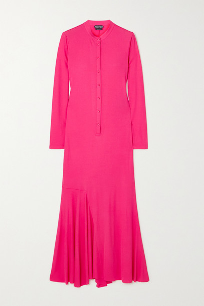 TOM FORD - Asymmetric Jersey Maxi Dress - Pink