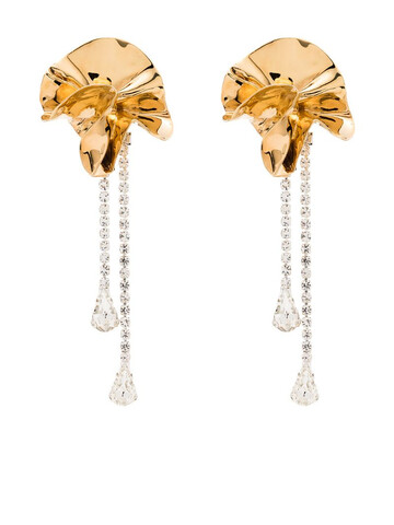 Sterling King crystal drop statement earrings in gold