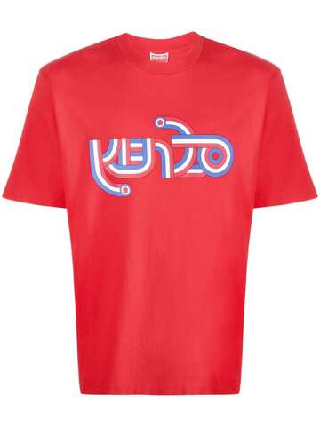 kenzo logo-print cotton t-shirt - red