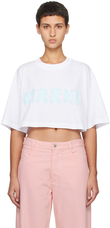 marni white cropped t-shirt