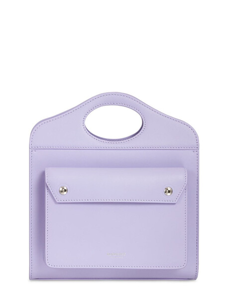 BURBERRY Mini Leather Pocket Bag in violet