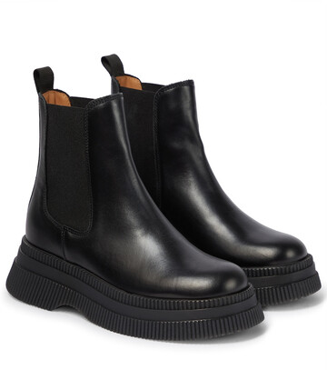 Ganni Leather Chelsea boots in black