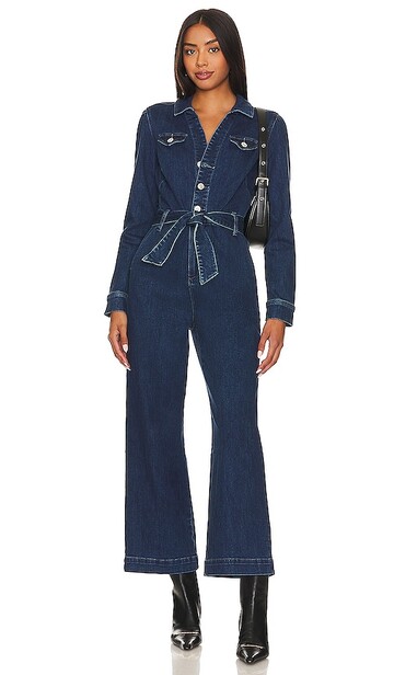 paige anessa long sleeve jumpsuit in blue