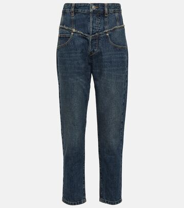 isabel marant high-rise straight jeans in blue