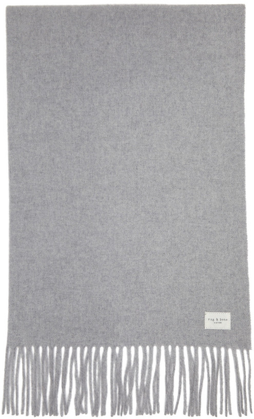 rag & bone Recycled Wool Mercer Classic Scarf in grey