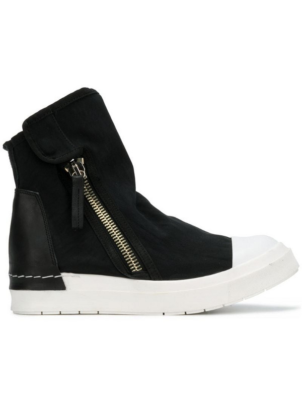 Cinzia Araia zipped flat sneakers in black