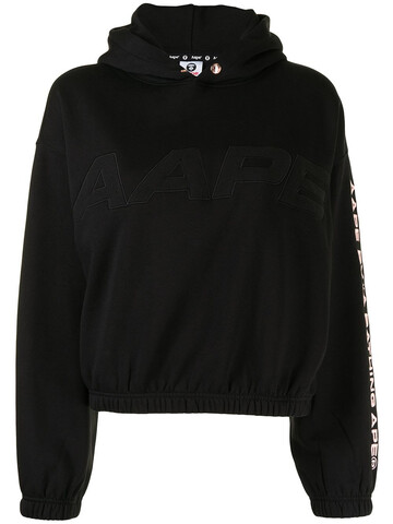 AAPE BY *A BATHING APE® AAPE BY *A BATHING APE® embroidered-logo elasticated hoodie - Black