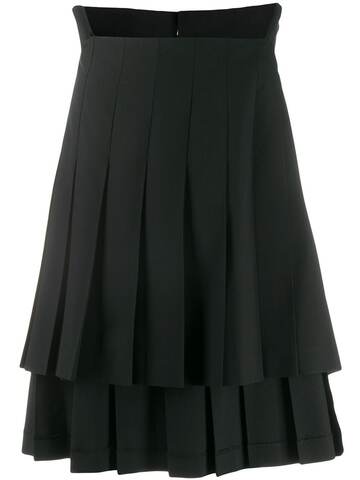 comme des garçons pre-owned layered pleated skirt - black