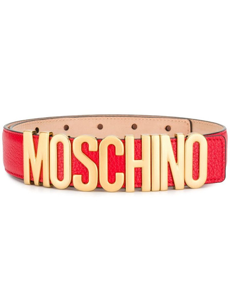Moschino logo belt in red