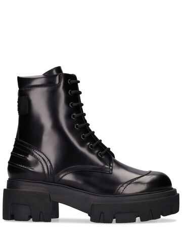 MSGM 60mm Leather Ankle Boots in black