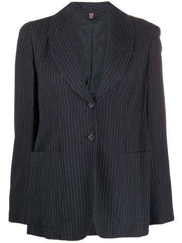 Romeo Gigli Pre-Owned 1990s single-breasted pinstripe blazer in blue