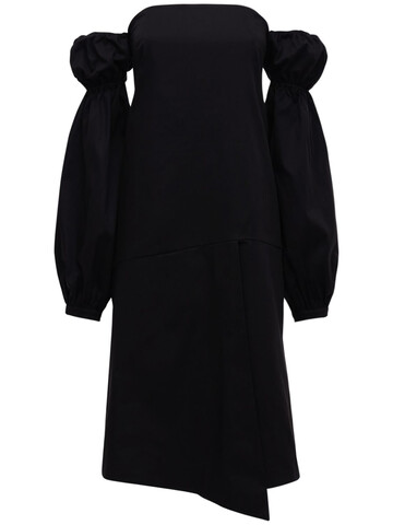 ÀCHEVAL PAMPA Nube Cotton Satin Midi Dress in black