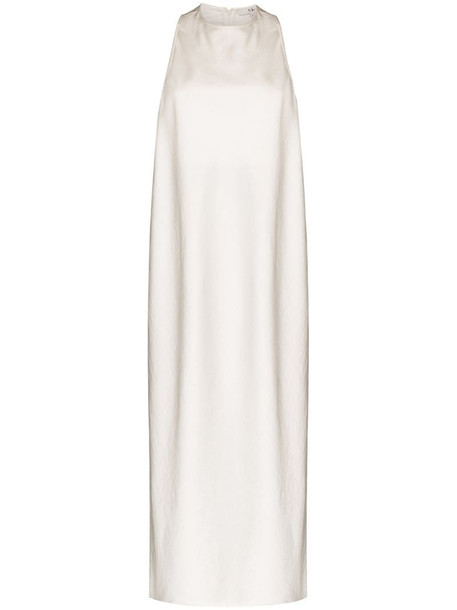 Tibi Celia silk midi dress in white