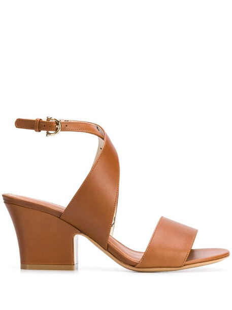 Salvatore Ferragamo Sheena mid-heel sandals in brown
