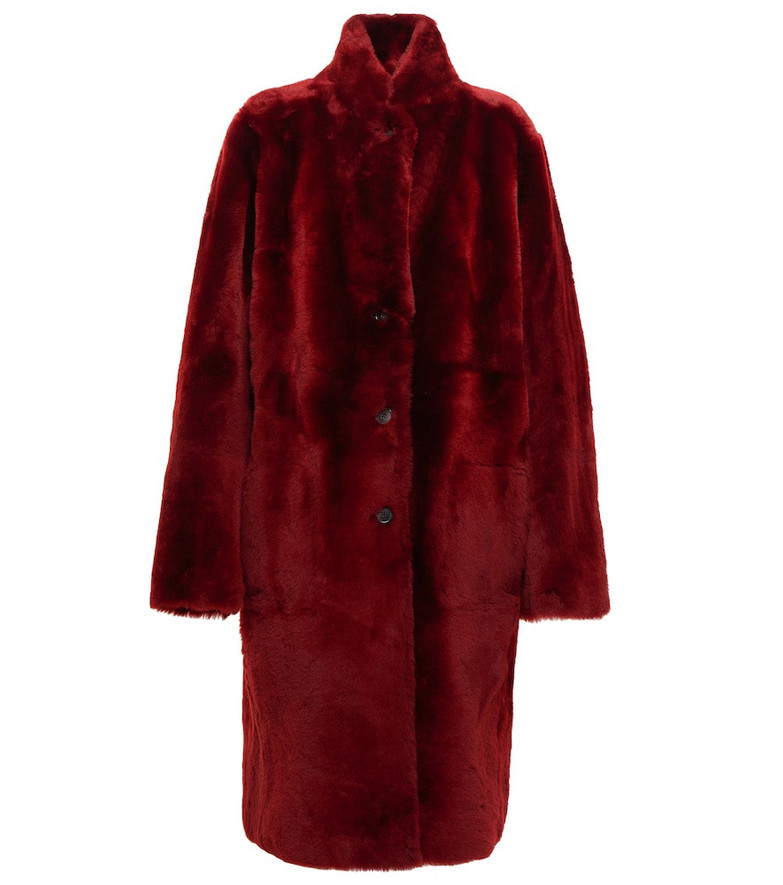 Joseph Britanny reversible leather and shearling coat in red