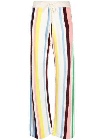 chinti and parker stripe pattern wide leg trousers - white