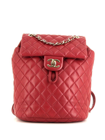 chanel pre-owned 2017 quilted timeless backpack - red