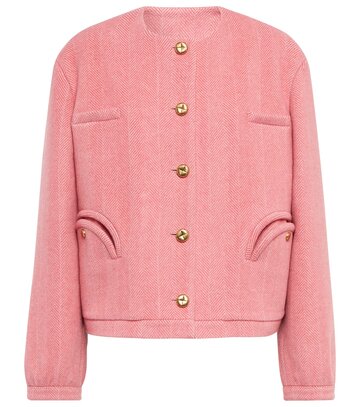 Blazé Milano Herringbone wool and cashmere jacket in pink
