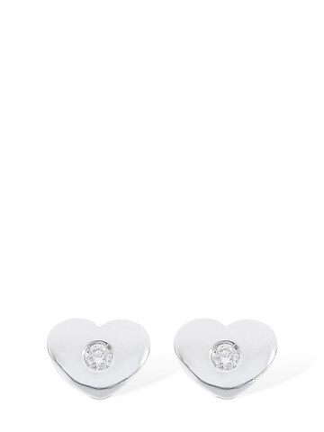 VANZI 18kt White Gold & Diamond Heart Earrings