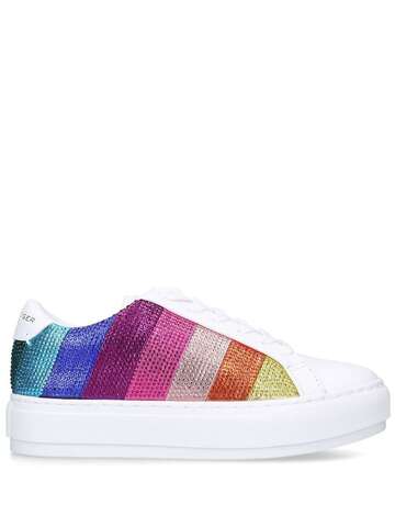 kurt geiger london laney rainbow stripe low-top sneakers - white