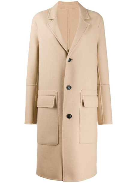 AMI Paris unstructured buttoned coat in neutrals
